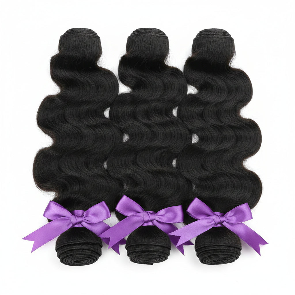 Extensión de Cabello Humano Body Wave – Negro Natural y Jet Black