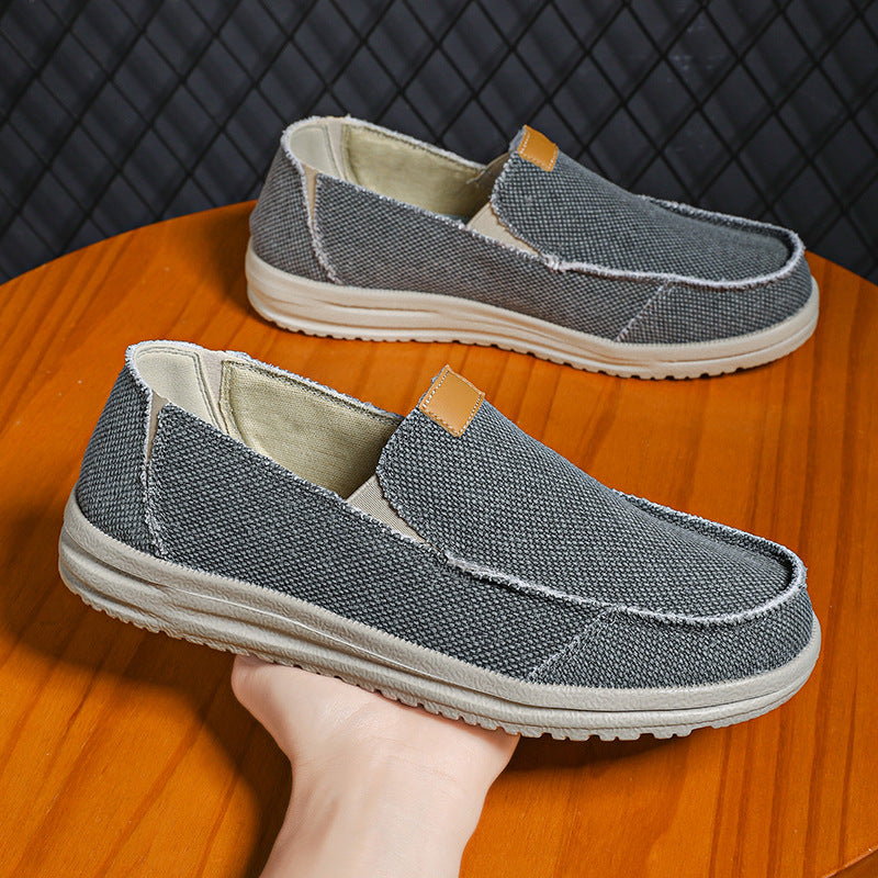 Zapatos Canvas Casuales Hombre - Suela Suave Sin Cordones Versátiles