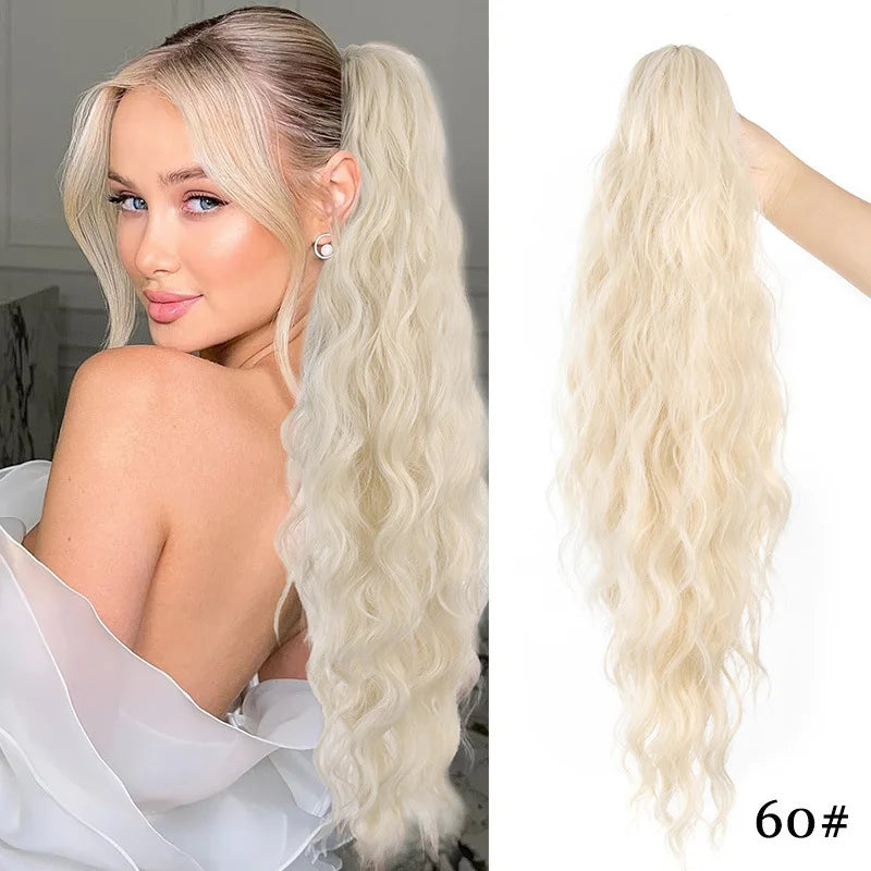 Cola de Caballo Rizada Sintética Afro – Extensión con Clip Estilo Europeo y Americano | 140g para Mujer