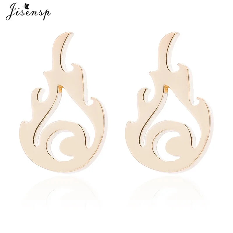 Aretes Tachón Llama de Fuego Hip Hop Punk para Mujer
