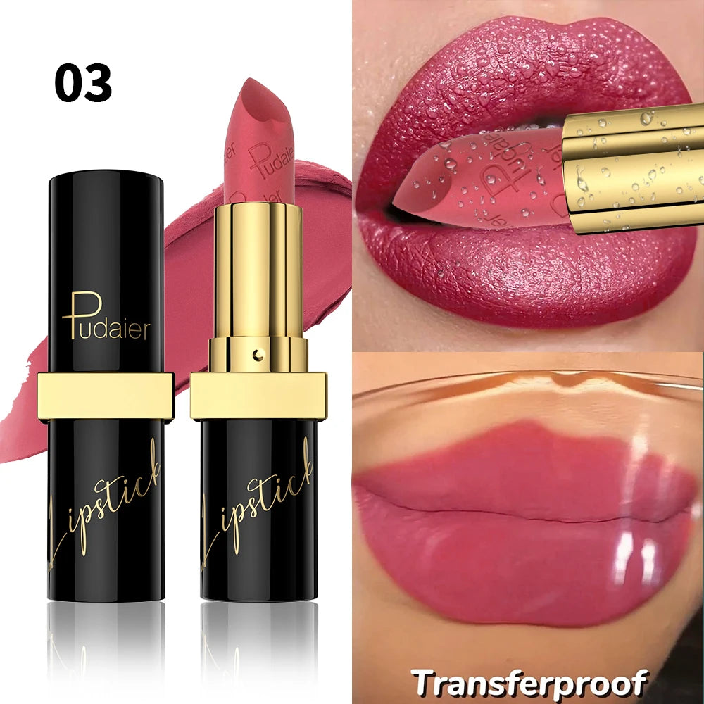 Labial Mate Velvet Pudaier Larga Duración Waterproof – Acabado Suave Rosa