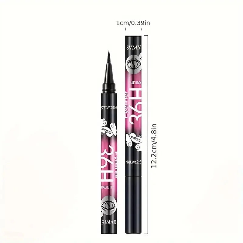Set 12 Delineadores Líquidos Negros Waterproof Larga Duración - Maquillaje Ojos Profesional Mujer