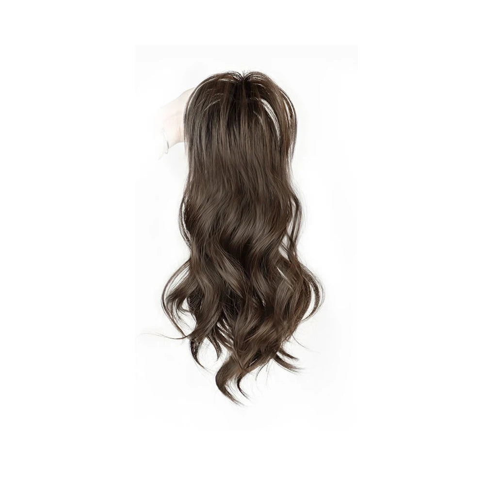 Cola de Caballo Sintética Rizada 12 Pulgadas con Clip – Extensión Negro y Café para Mujer