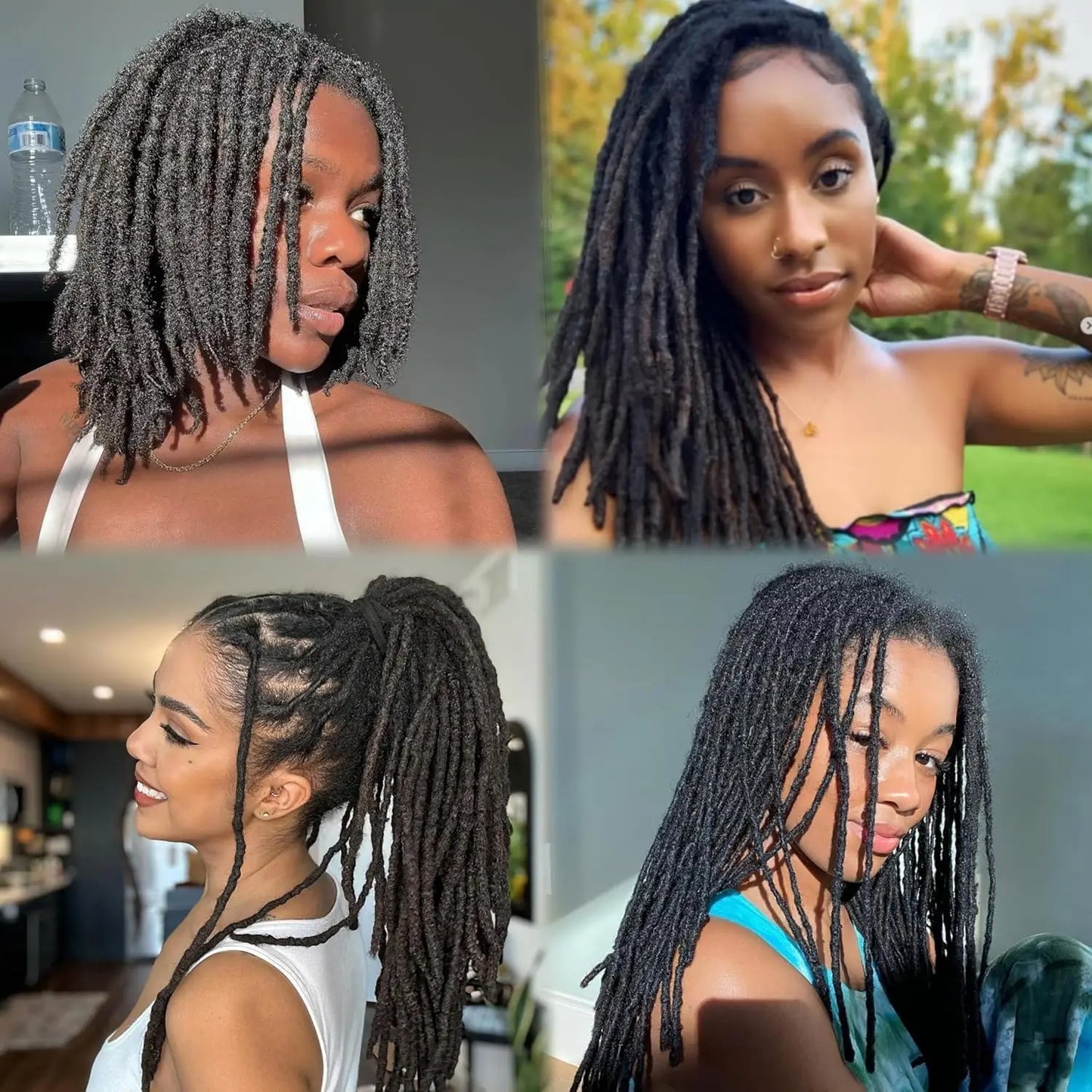 Extensiones de Dreadlocks Naturales 8-14 Pulgadas – 100% Cabello Humano Hecho a Mano para Hombre y Mujer