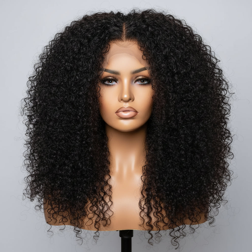 Peluca Curly Honey Blonde 13x6 | Cabello Humano Ombre 200% Densidad Glueless