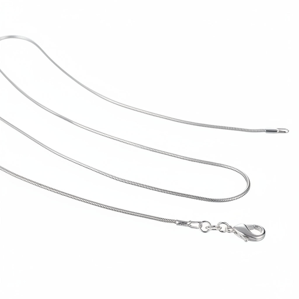 Cadenas Serpiente Plata 925 Sterling Silver 1mm Mayoreo 10 Piezas - 16 a 30 Pulgadas Collar Mujer Hombre Joyería Moda