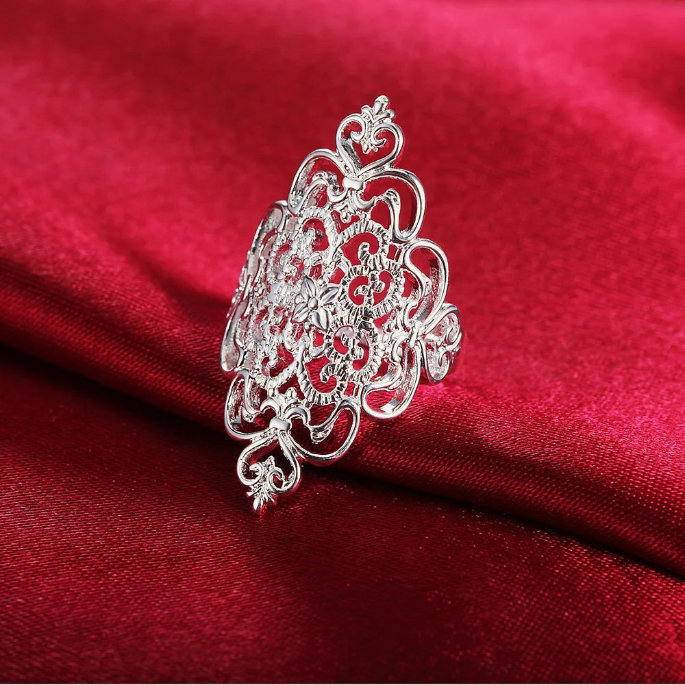 Anillo Retro Elegante Plata 925 Moda