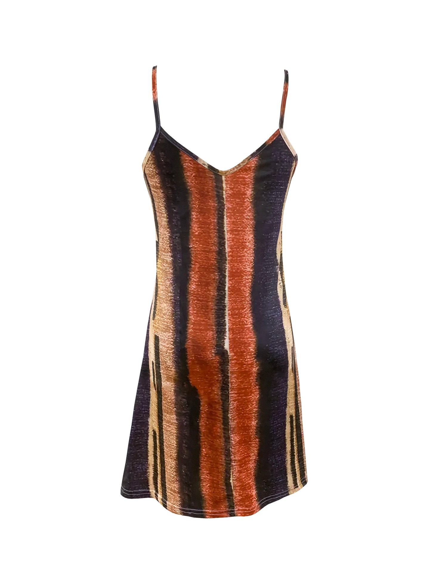 Vestido de Rayas Sin Mangas Cuello V | Casual y Fresco