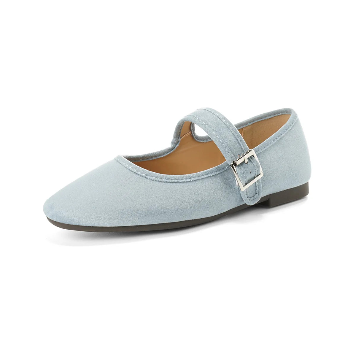 Zapatos Ballet Mary Jane Mujer - Punta Redonda Gamuza Rosa Talla Grande