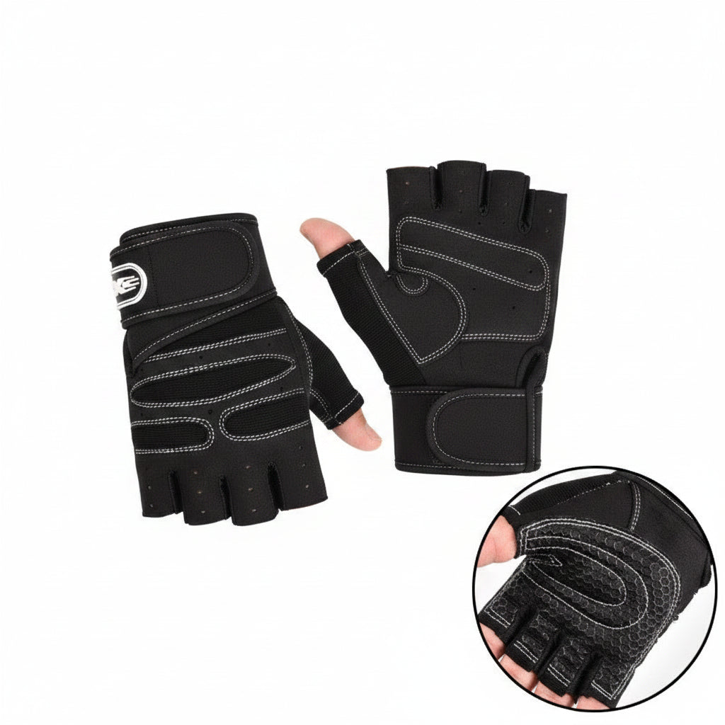 Guantes Deportivos para Gym y Ciclismo | Protección de Muñeca Sin Dedos