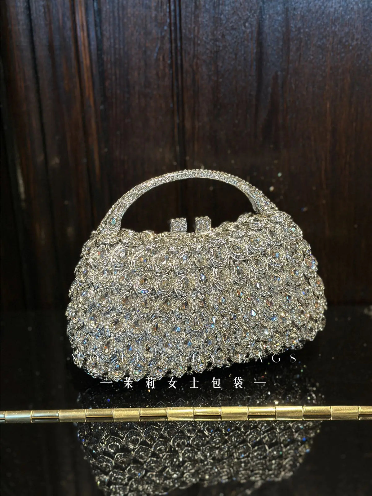Bolso de Fiesta Brillante con Asa para Mujer