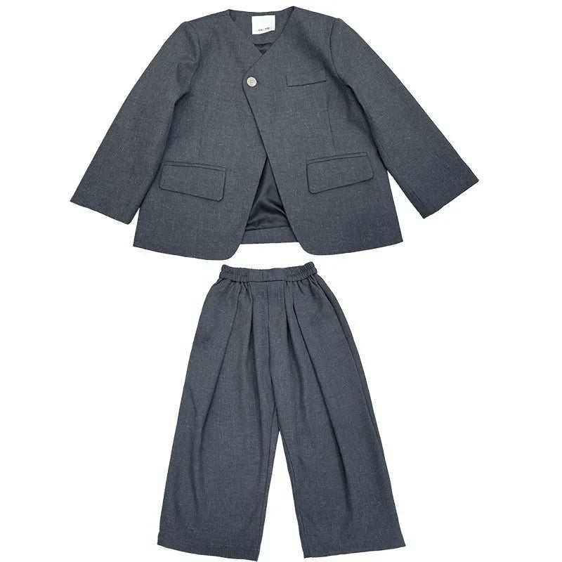 Conjunto Blazer y Falda Niña 2026 | Traje Casual Elegante 2 Piezas para Niñas 2-13 Años