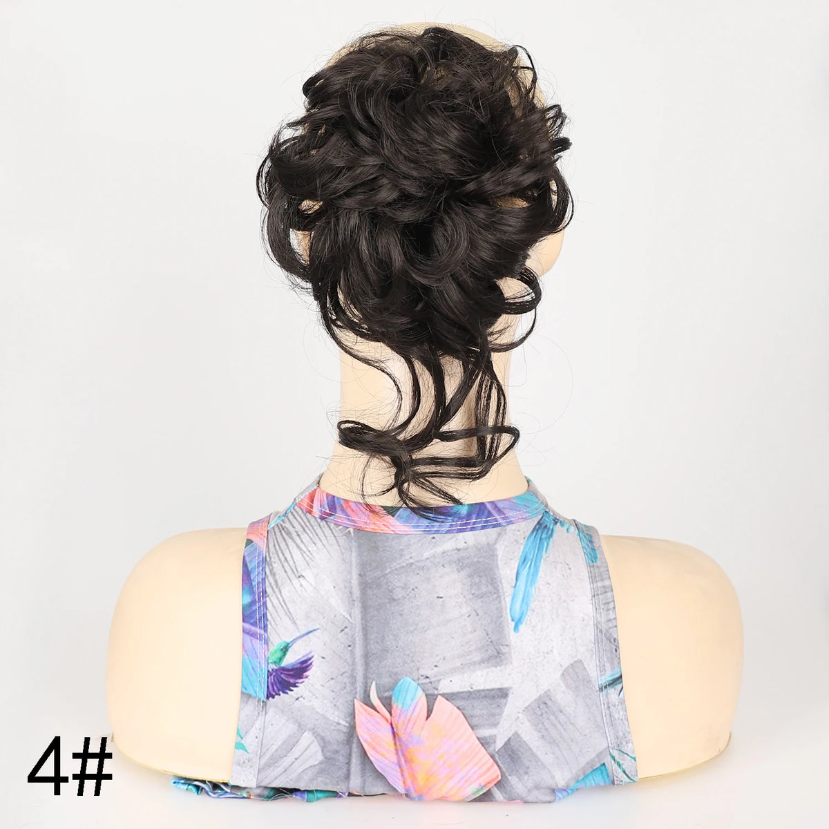 Moño Rizado Despeinado Sintético con Banda Elástica – Chignon Updo Rápido | Accesorio de Cabello para Mujer