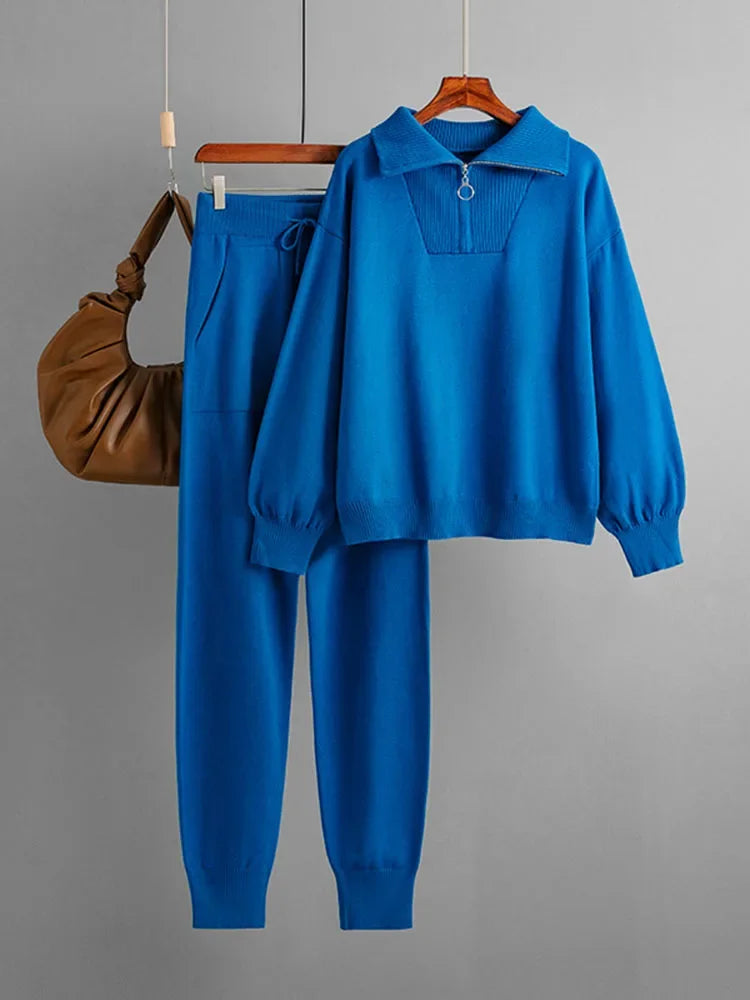 Conjunto Tejido Suéter y Pantalón Jogger Mujer