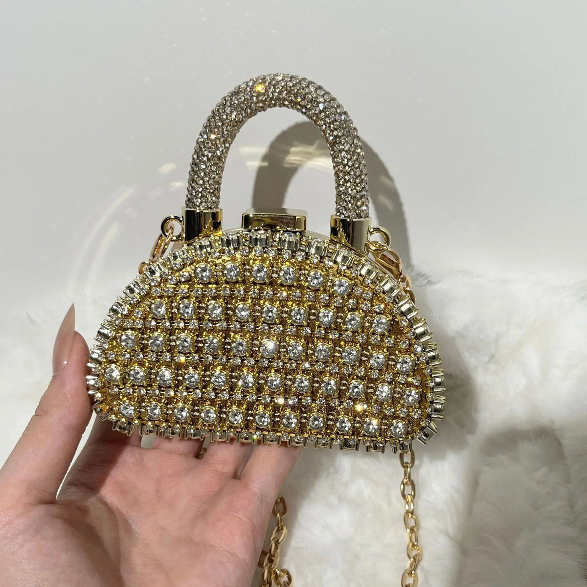 Minibolso de Fiesta Brillante con Cadena para Mujer