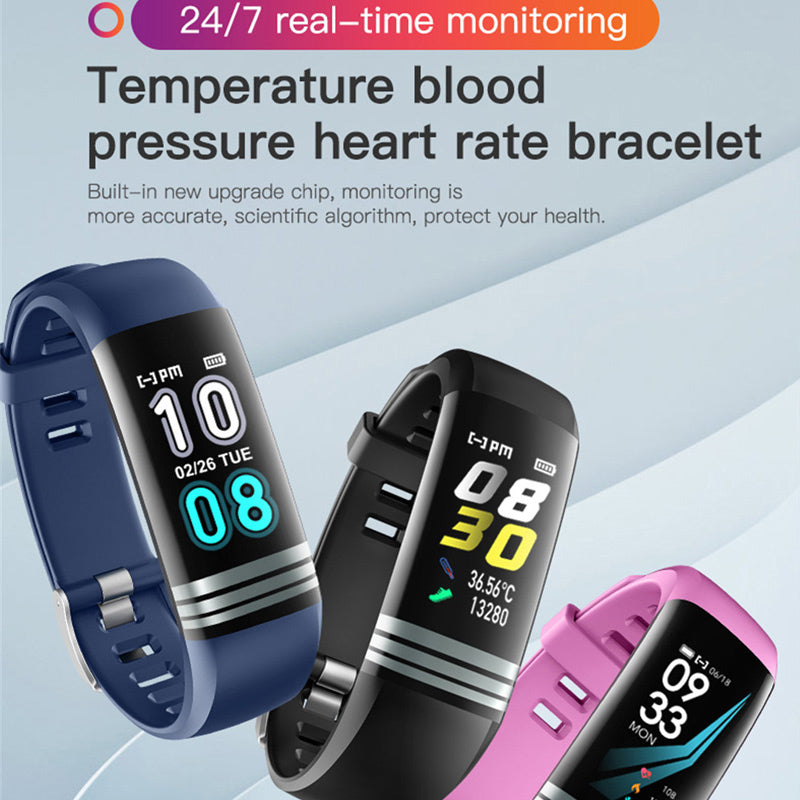 Pulsera Inteligente G26T - Temperatura Corporal, Pasos y Monitor de Sueño