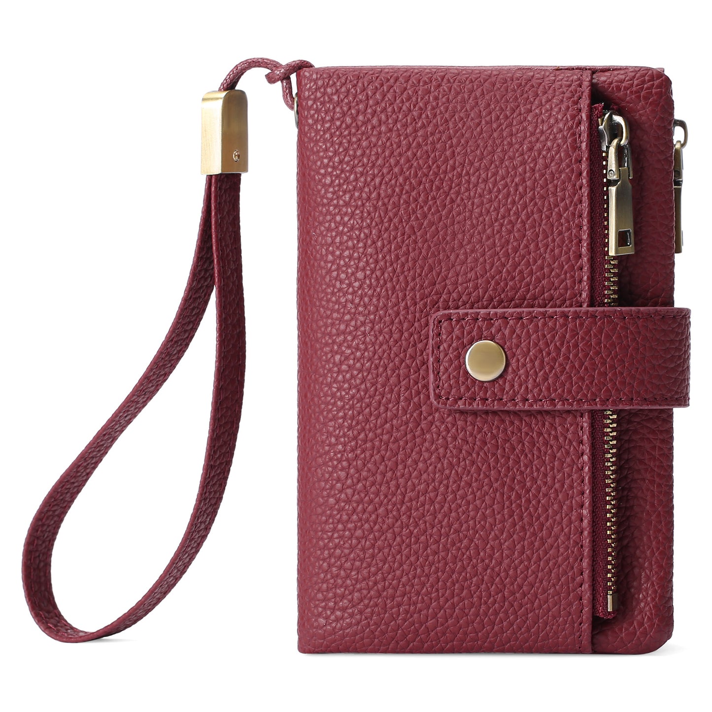 Billetera Clutch Mujer con Cierre - Cuero Genuino, Antirrobo y Caja de Regalo