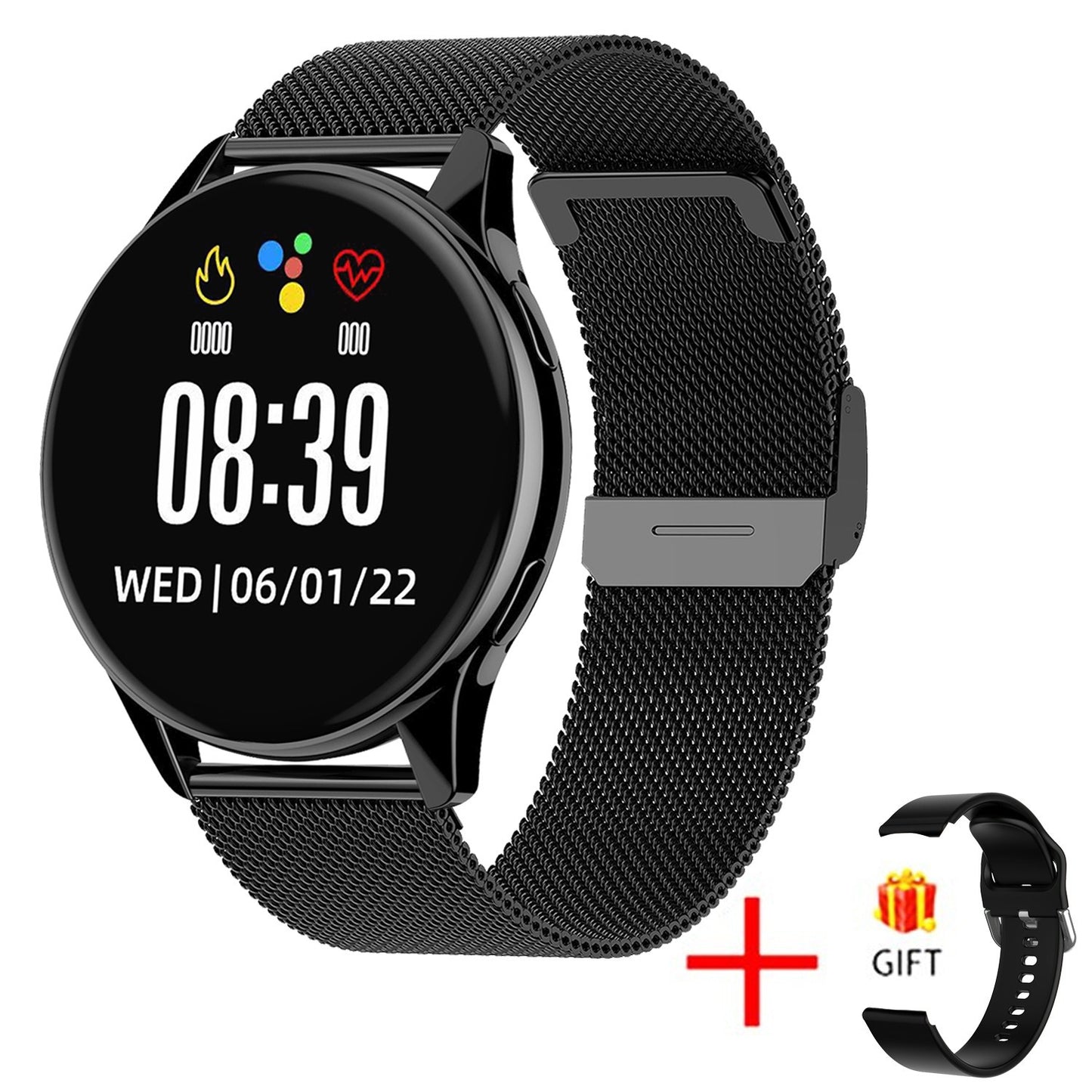 Smartwatch Redondo con Llamadas Bluetooth - Monitor Cardíaco, SpO2 y Carga Magnética