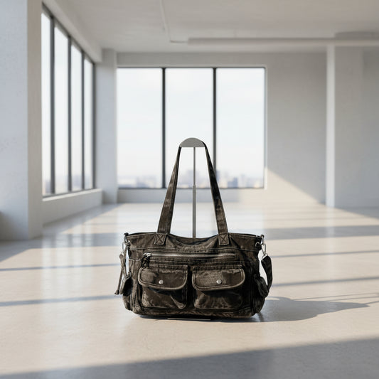 Bolso Denim Lavado Mujer - Bandolera Hombro Casual Estilo Urbano