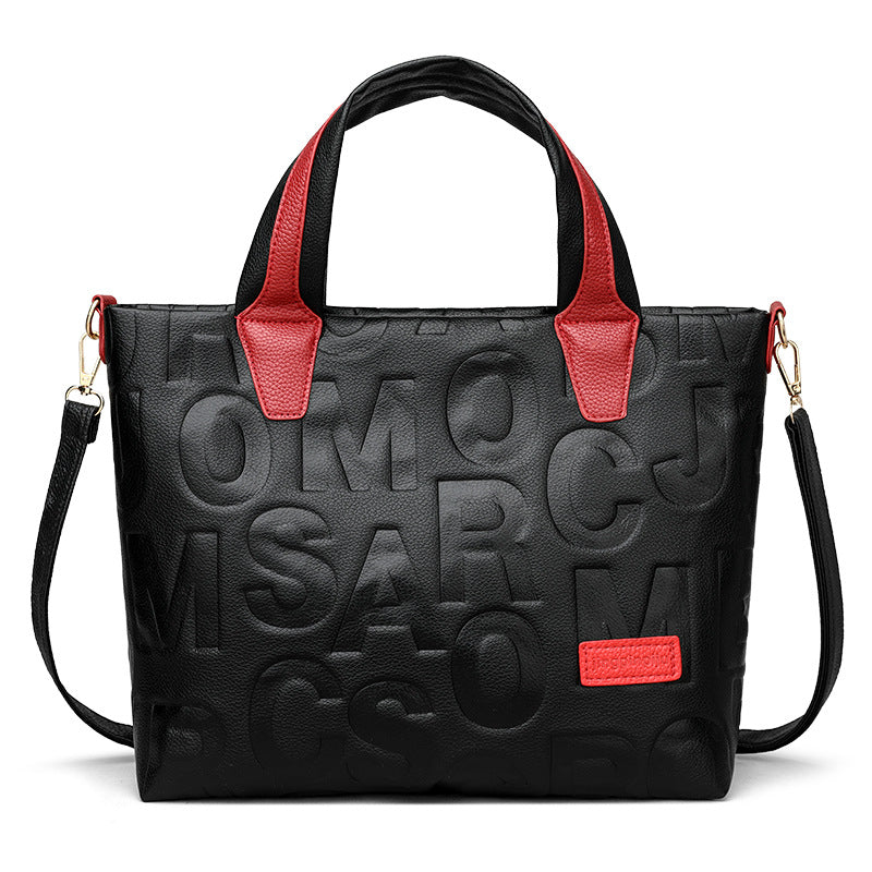 Bolso Tote Chic Mujer con Letras en Relieve - Diseño Moderno