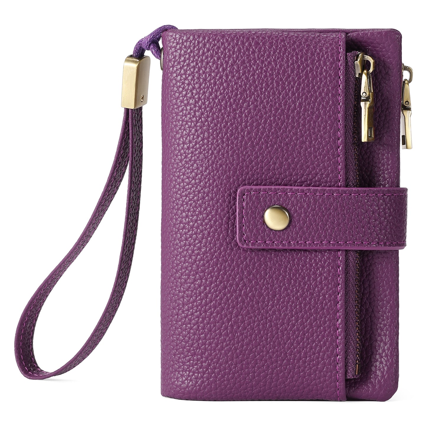 Billetera Clutch Mujer con Cierre - Cuero Genuino, Antirrobo y Caja de Regalo