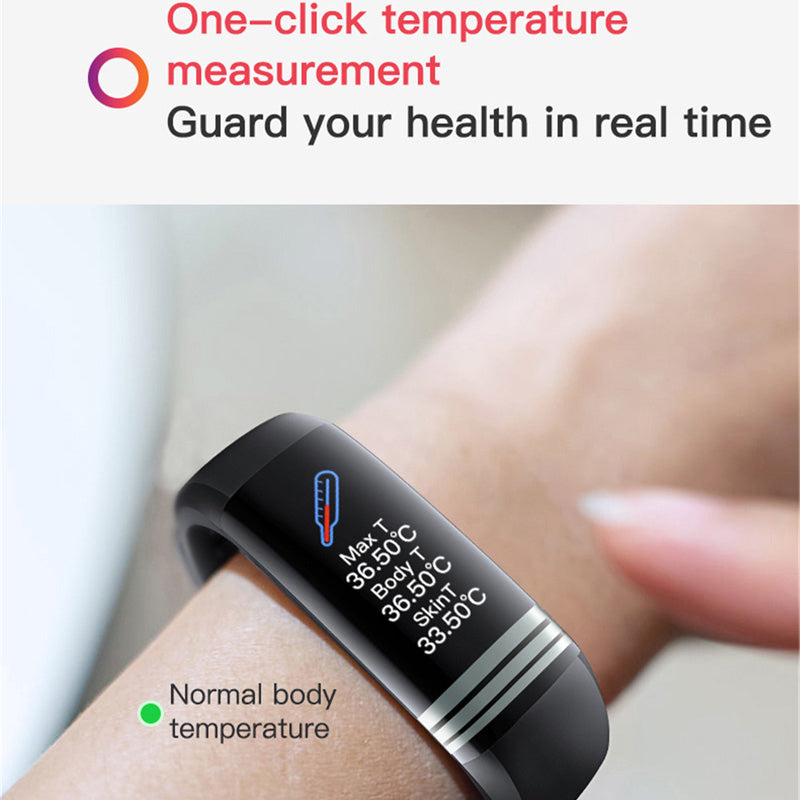 Pulsera Inteligente G26T - Temperatura Corporal, Pasos y Monitor de Sueño