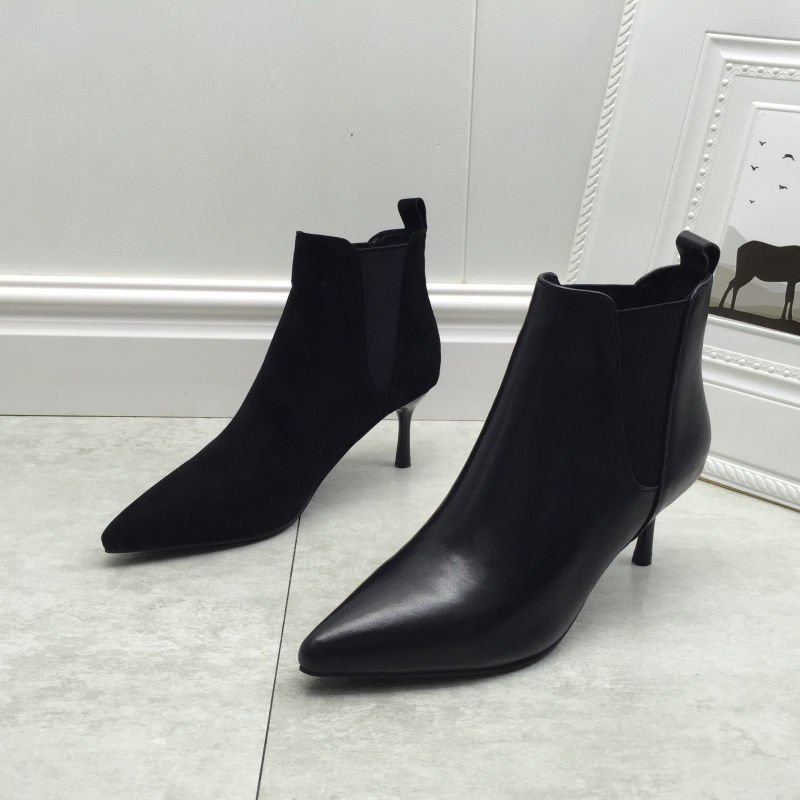 Botas Stiletto Cuero Suave Mujer – Forro Interior Cálido Punta Fina Taco Alto