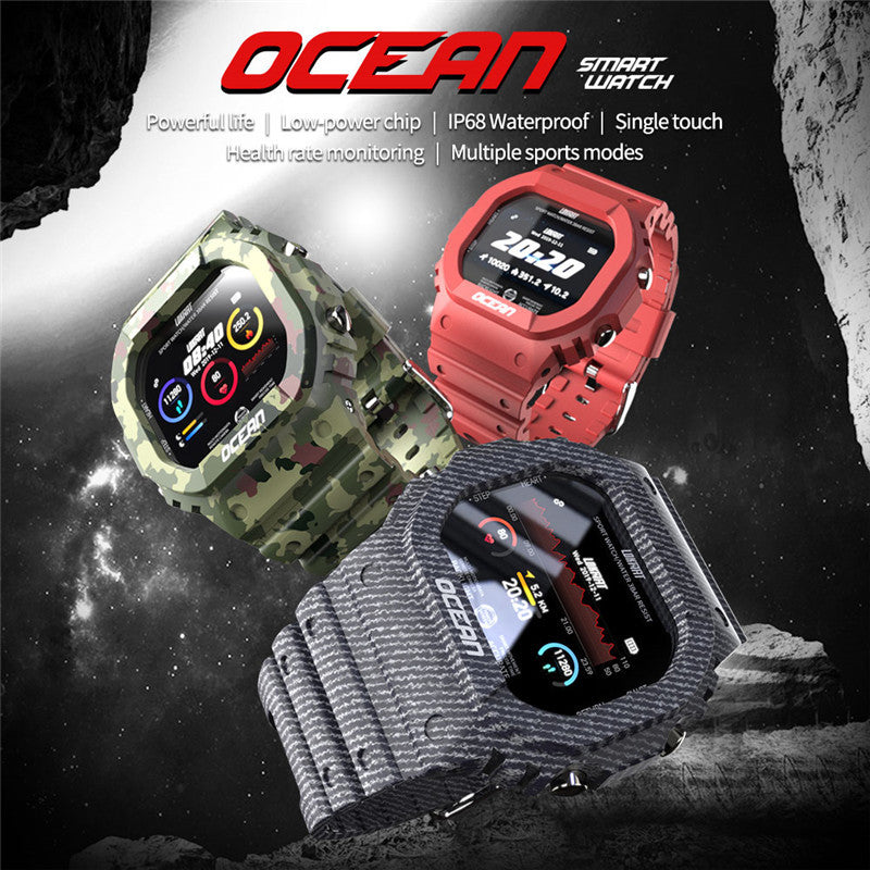 Smartwatch Deportivo Resistente al Agua - Monitor Cardíaco, Contador de Pasos y Diseño Camuflaje