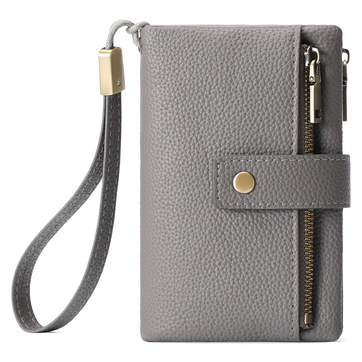 Billetera Clutch Mujer con Cierre - Cuero Genuino, Antirrobo y Caja de Regalo