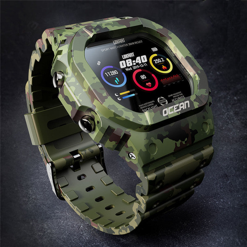 Smartwatch Deportivo Resistente al Agua - Monitor Cardíaco, Contador de Pasos y Diseño Camuflaje