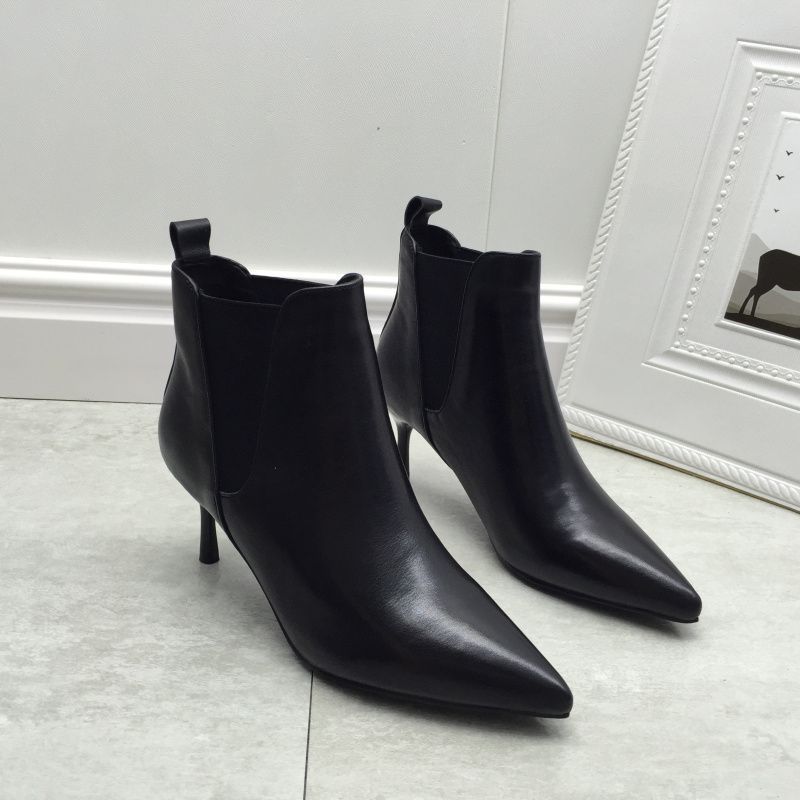 Botas Stiletto Cuero Suave Mujer – Forro Interior Cálido Punta Fina Taco Alto