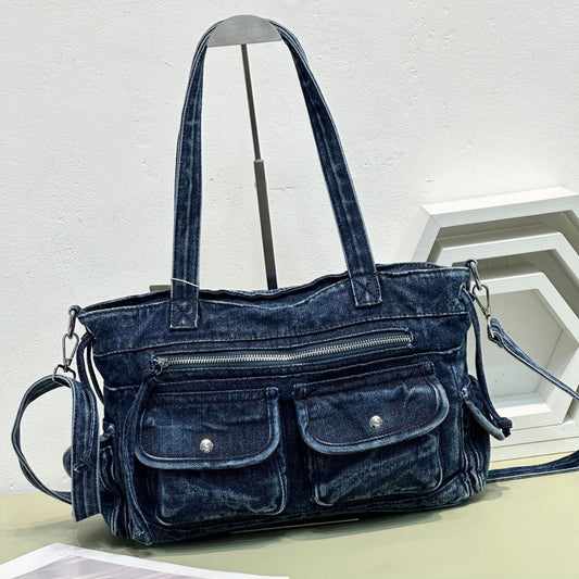 Bolso Denim Lavado Mujer - Bandolera Hombro Casual Estilo Urbano