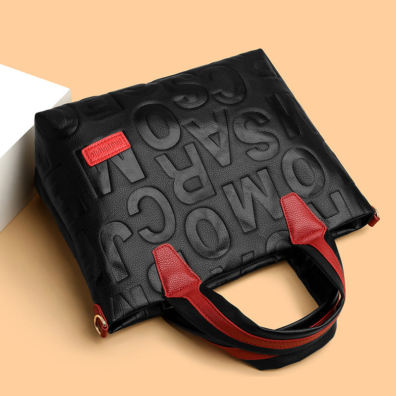 Bolso Tote Chic Mujer con Letras en Relieve - Diseño Moderno