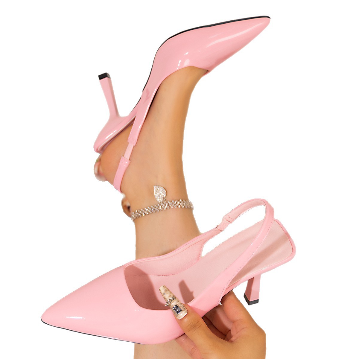 Tacones Stiletto Punta Fina Mujer - Zapatos Elegantes Punta Cerrada Taco Alto