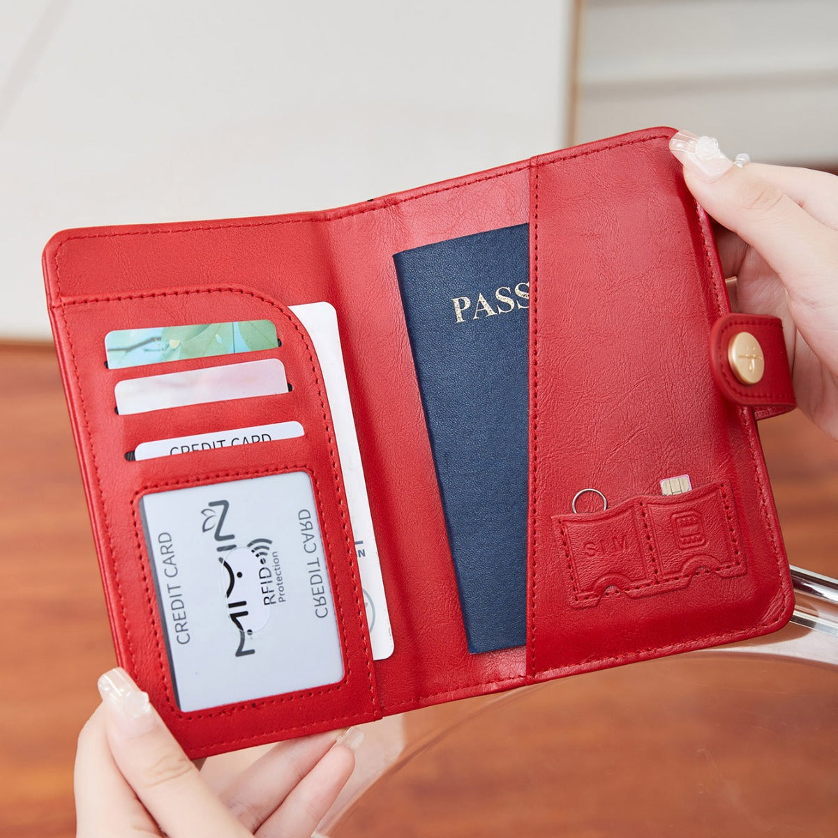 Porta Pasaporte Multifuncional Fashion - Funda Protectora de Documentos