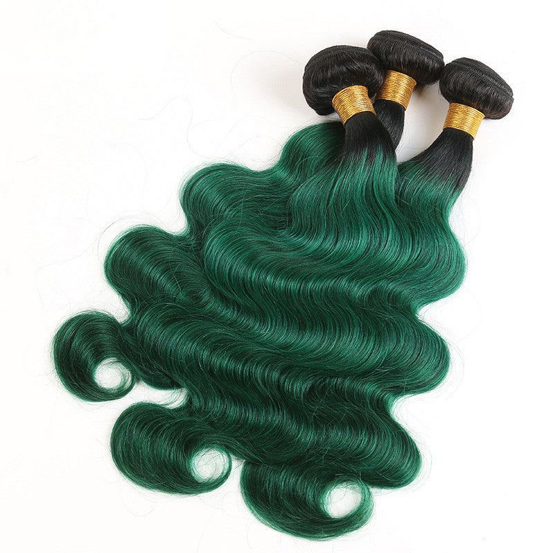 Extensión de Cabello Humano Body Wave – T1B Verde Bicolor – Renacer Glamur