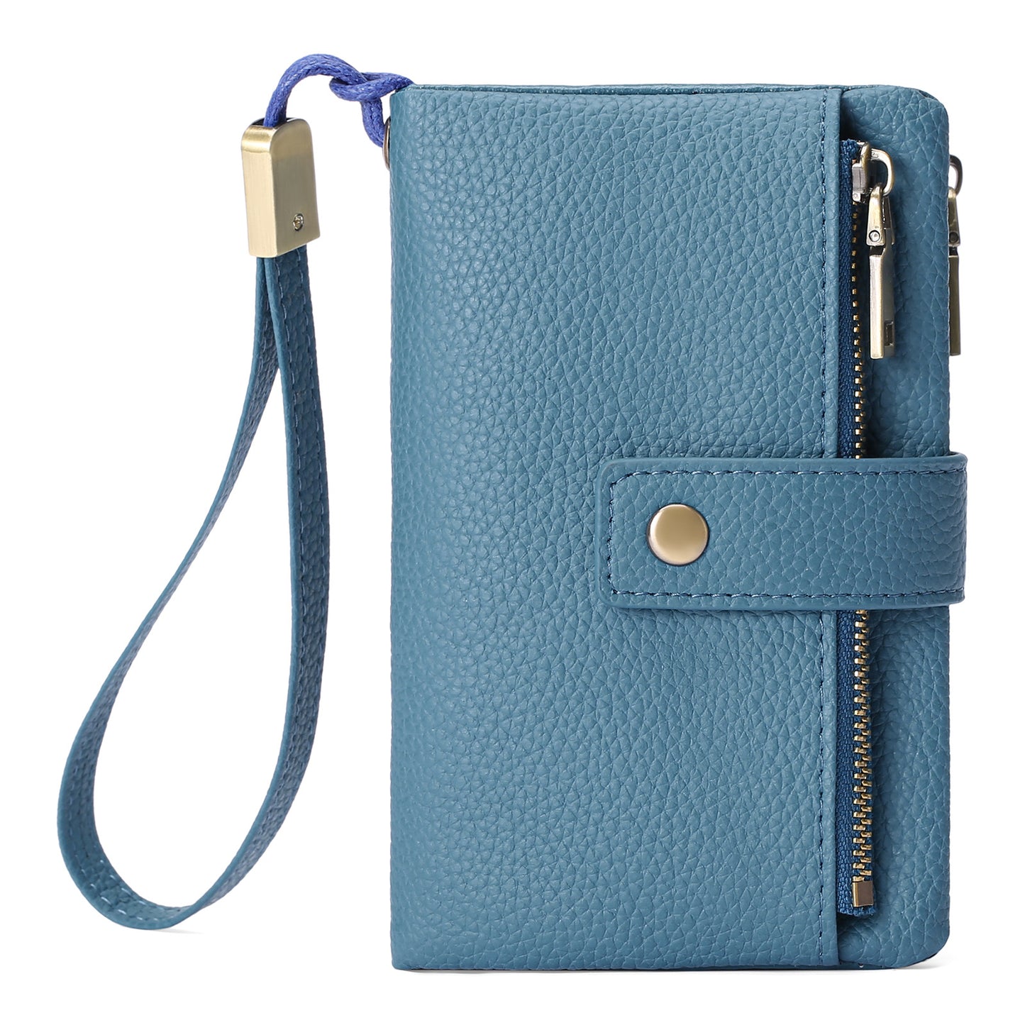 Billetera Clutch Mujer con Cierre - Cuero Genuino, Antirrobo y Caja de Regalo