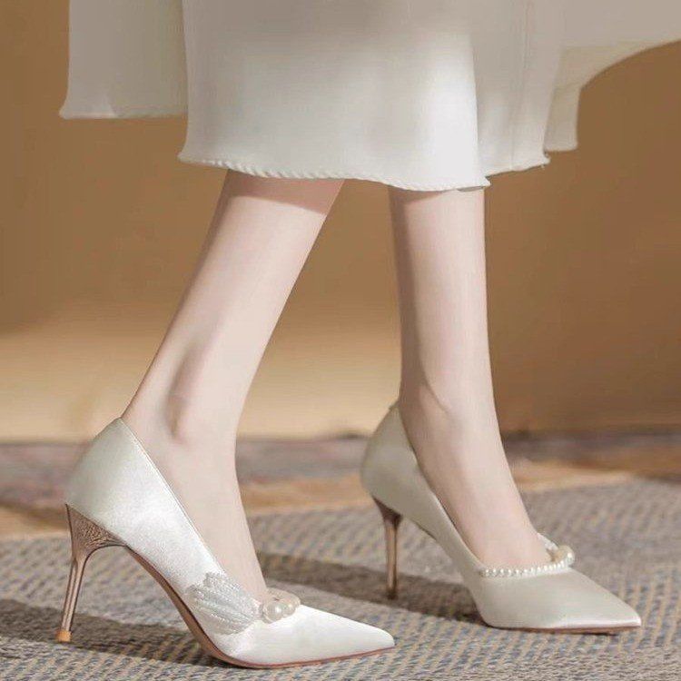 Tacones Punta Fina Mujer - Color Rojo Tacón Alto