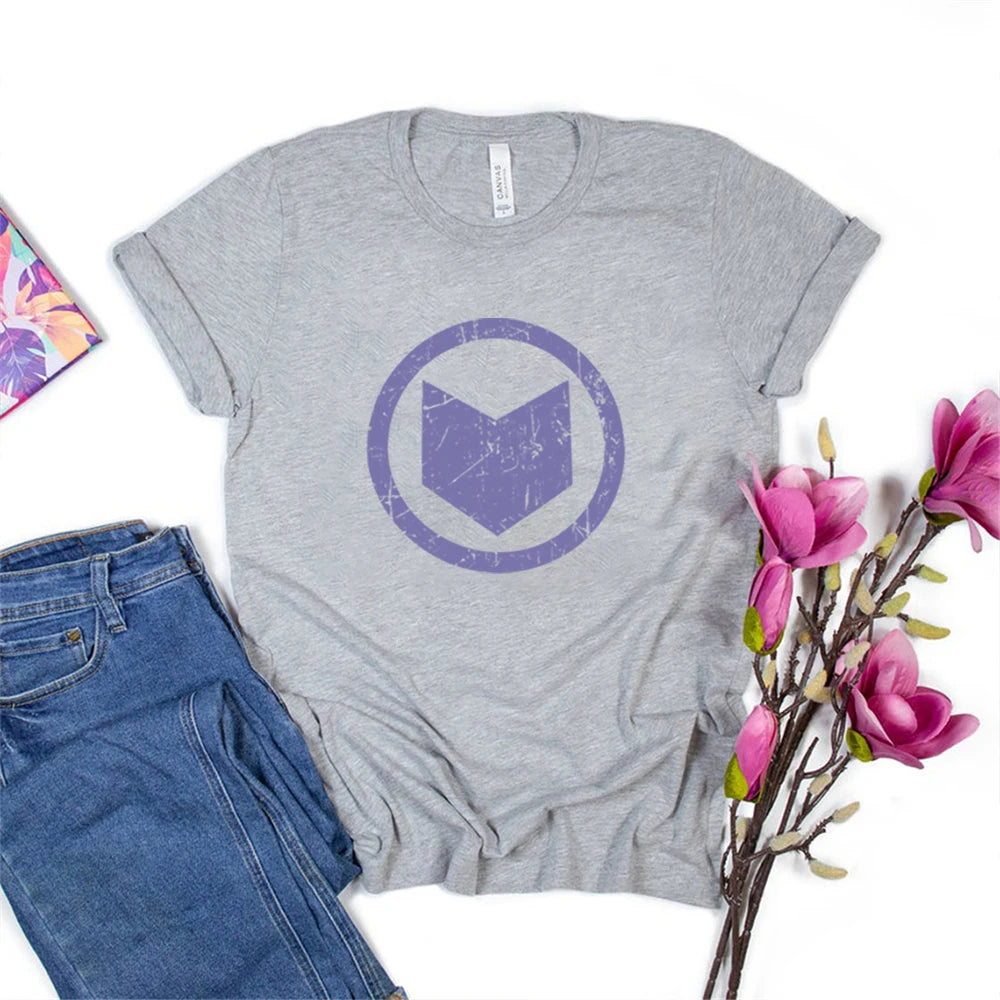 Camiseta Hawkeye Logo Retro Estilo Vintage SuperHéroe Playera Gráfica Unisex Moda Verano Casual