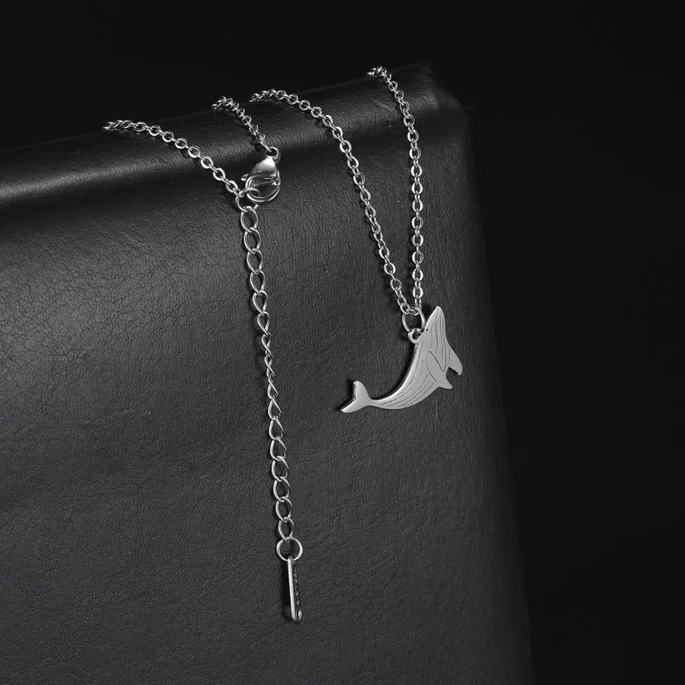 Collar Choker Animal Acero Inoxidable para Mujer — Perro, Gato, Delfín, Pingüino