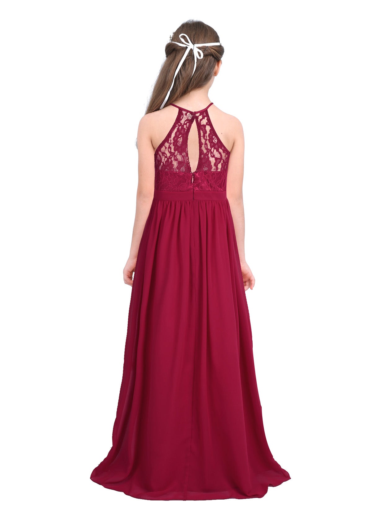 Vestido Largo de Fiesta para Niña con Encaje – Varios Colores