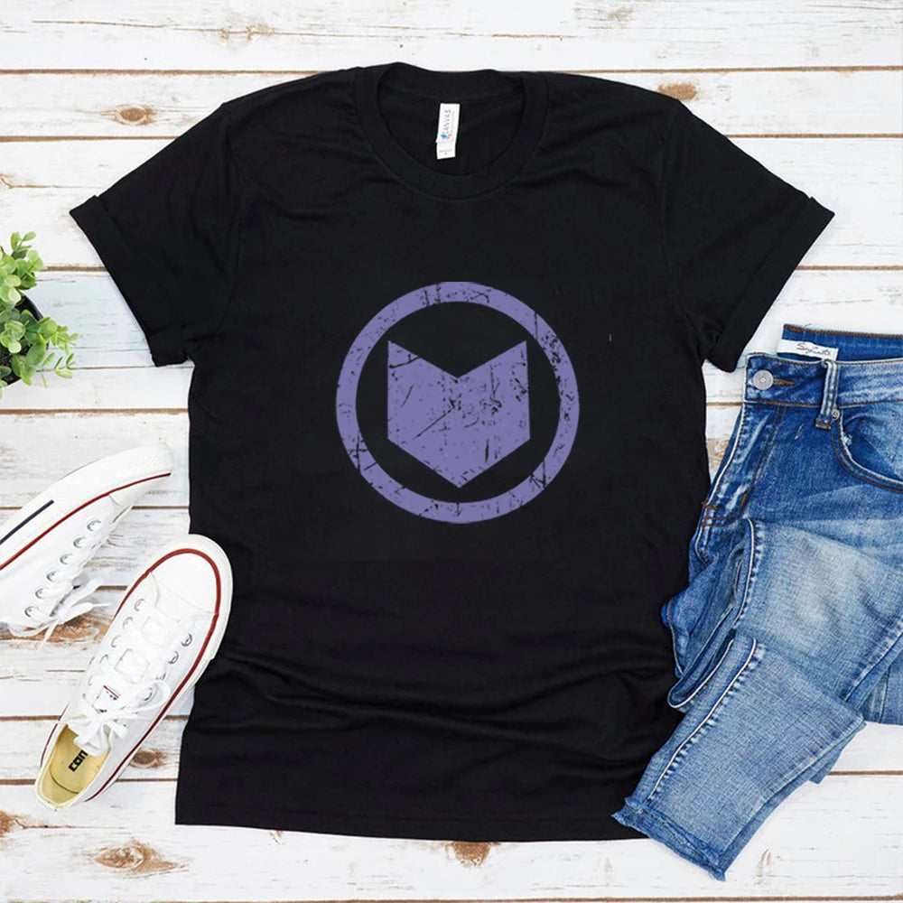 Camiseta Hawkeye Logo Retro Estilo Vintage SuperHéroe Playera Gráfica Unisex Moda Verano Casual
