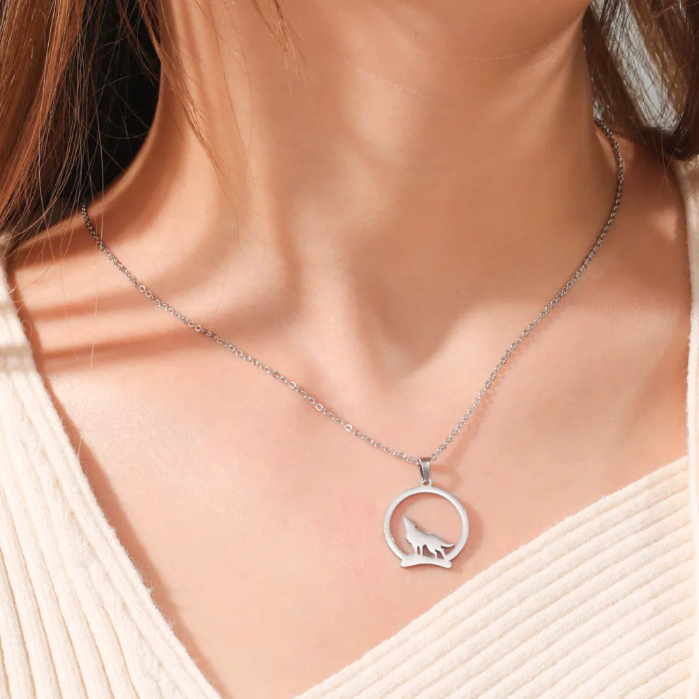 Collar Choker Animal Acero Inoxidable para Mujer — Perro, Gato, Delfín, Pingüino