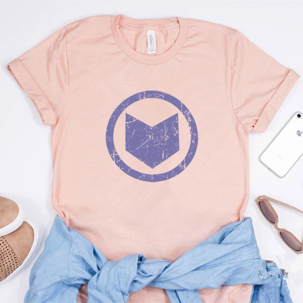 Camiseta Hawkeye Logo Retro Estilo Vintage SuperHéroe Playera Gráfica Unisex Moda Verano Casual