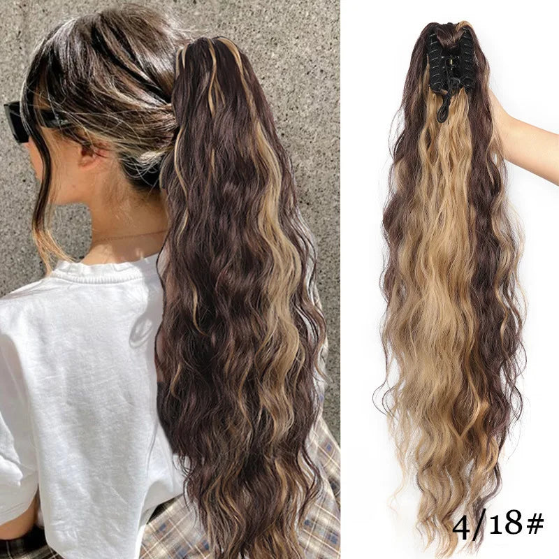 Cola de Caballo Rizada Sintética Afro – Extensión con Clip Estilo Europeo y Americano | 140g para Mujer