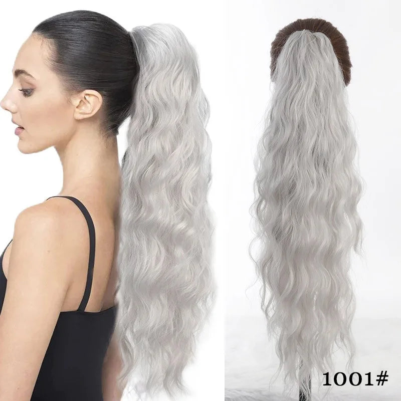 Cola de Caballo Rizada Sintética Afro – Extensión con Clip Estilo Europeo y Americano | 140g para Mujer