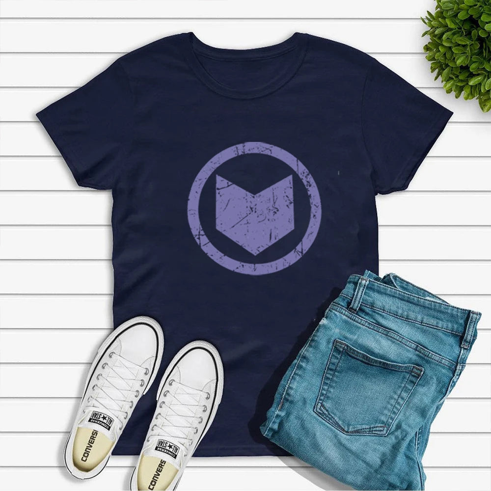 Camiseta Hawkeye Logo Retro Estilo Vintage SuperHéroe Playera Gráfica Unisex Moda Verano Casual