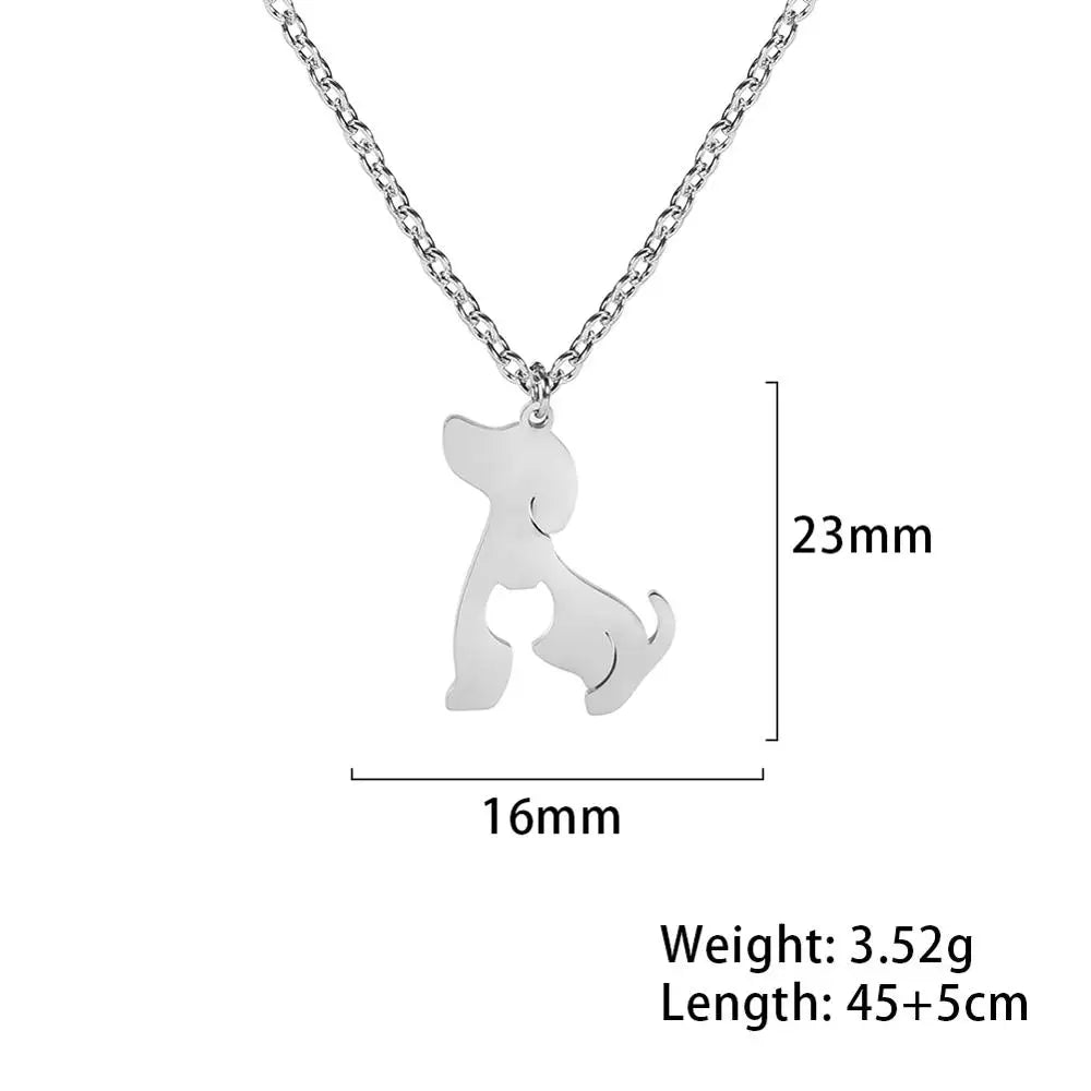 Collar Choker Animal Acero Inoxidable para Mujer — Perro, Gato, Delfín, Pingüino