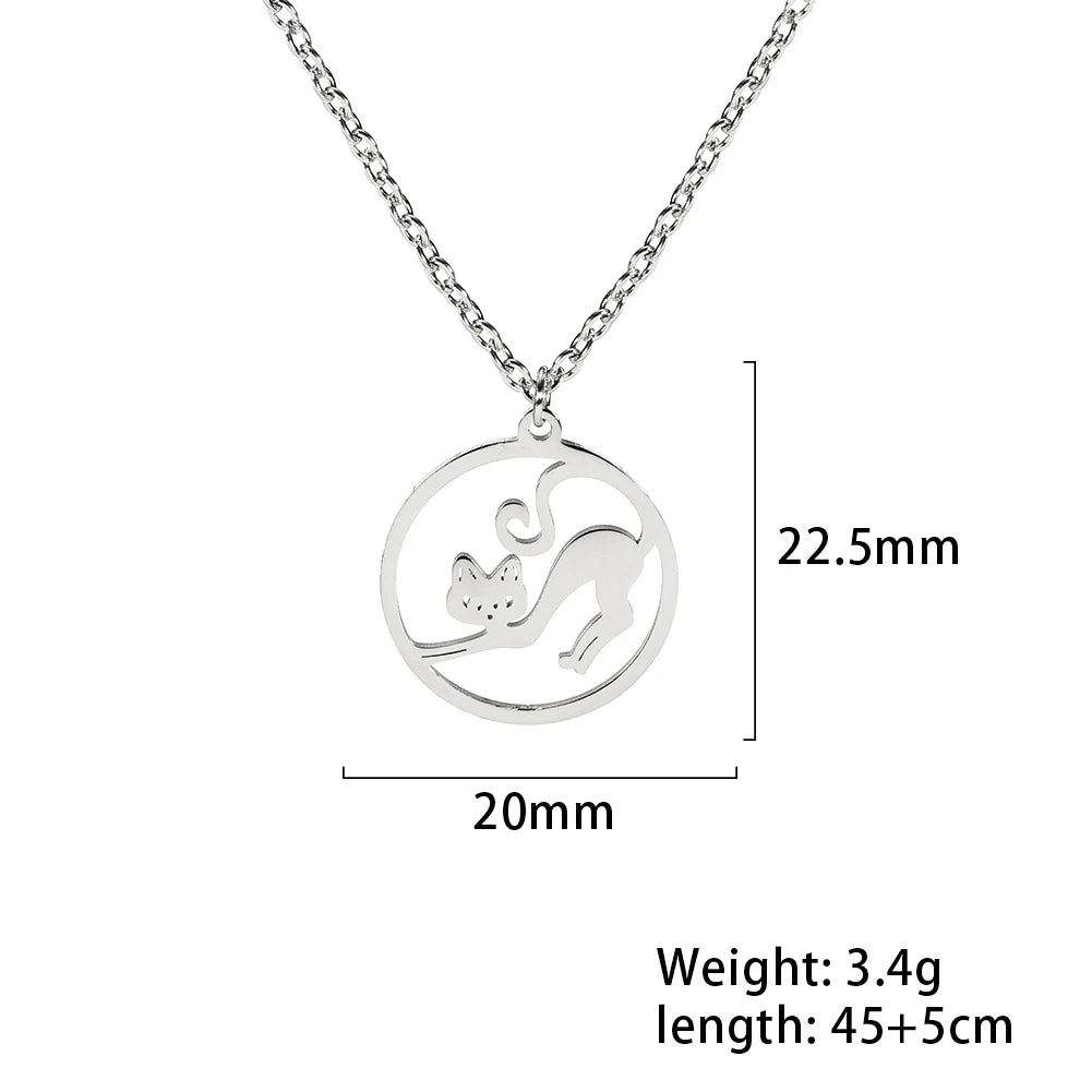 Collar Choker Animal Acero Inoxidable para Mujer — Perro, Gato, Delfín, Pingüino
