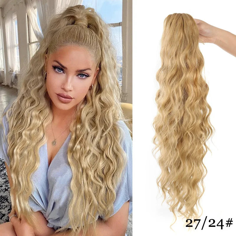 Cola de Caballo Rizada Sintética Afro – Extensión con Clip Estilo Europeo y Americano | 140g para Mujer